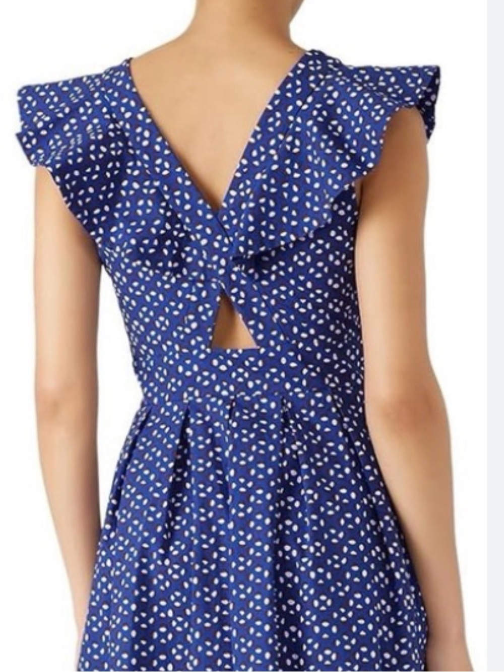 Kate Spade New York Structured Ruffle Open Back Dress w/ Pockets Size 2